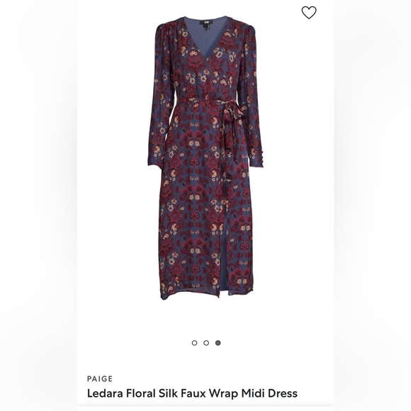 PAIGE Burgundy Floral Long Sleeve Dress-S - Picture 11 of 12